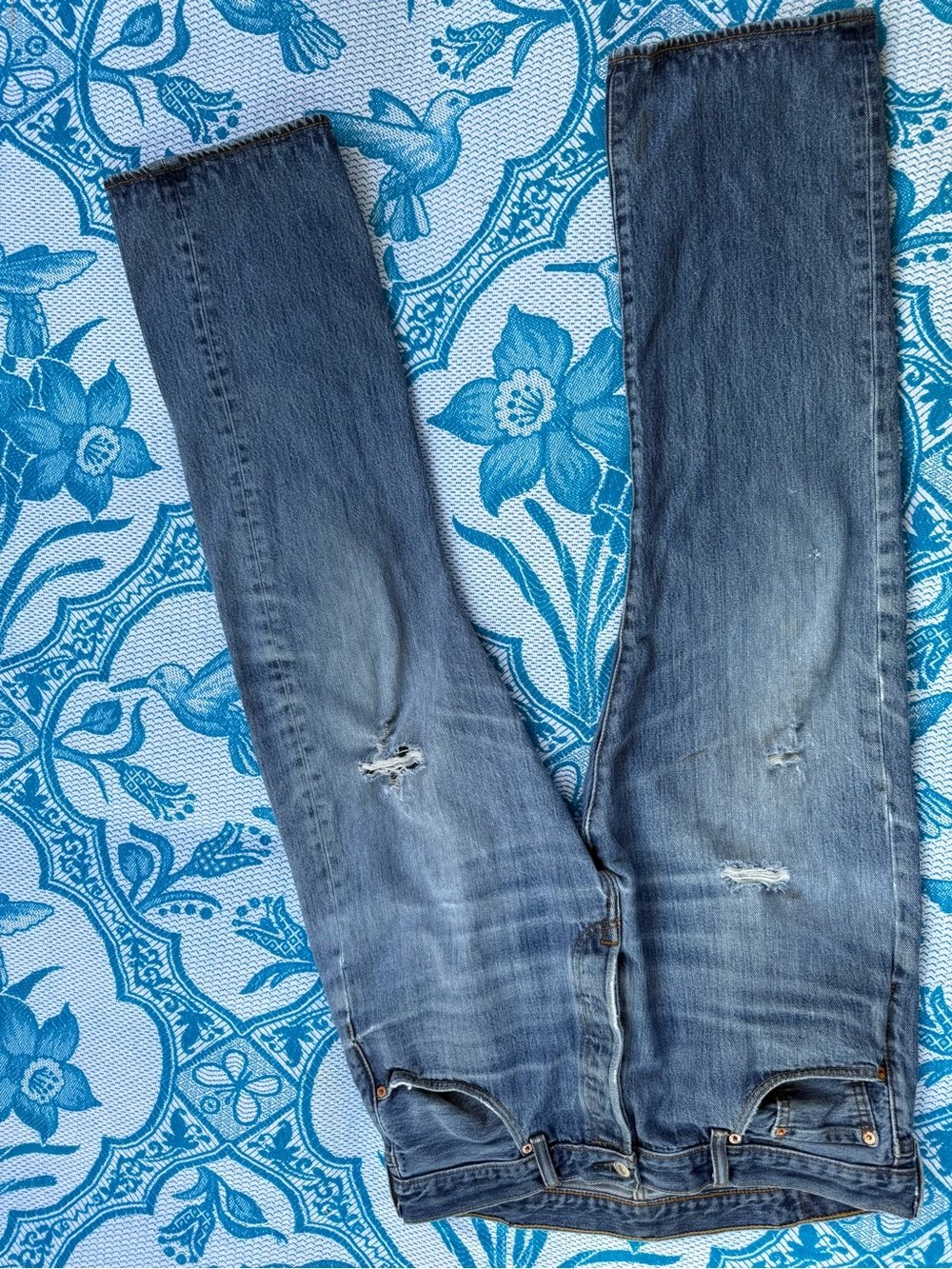 Levi's 501 Original Fit Men's Jeans 38 Distressed Thrashed Button Fly Grunge